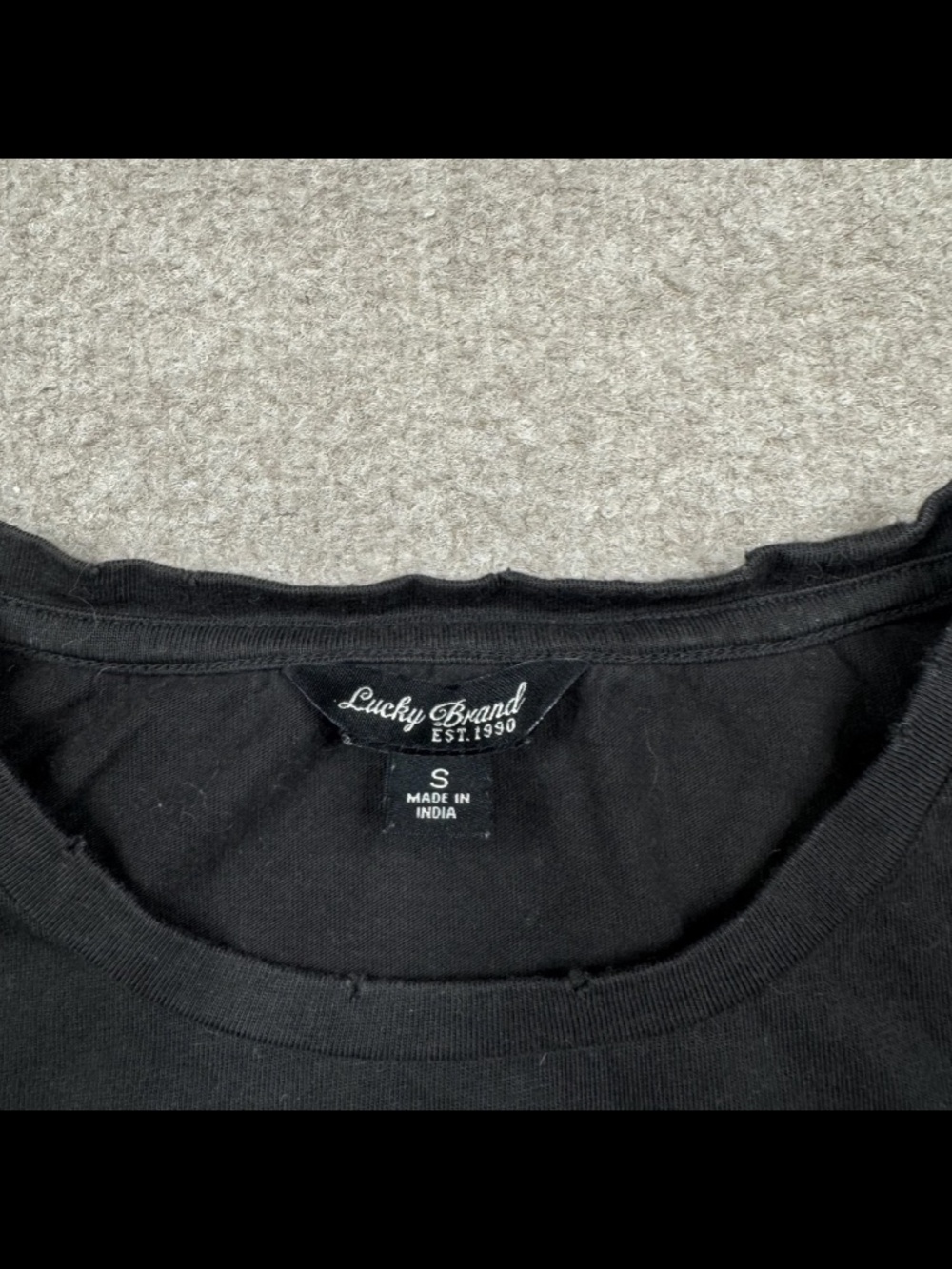 Lucky Brand Women's Size S Black Short Sleeve Crew Neck Casual Cotton Lady - Picture 4 of 10